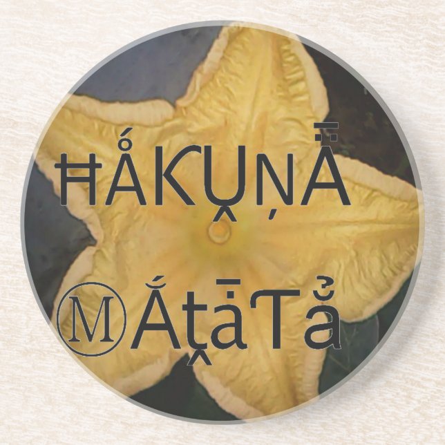Golden Star Hakuna Matata Art Print Coaster (Front)