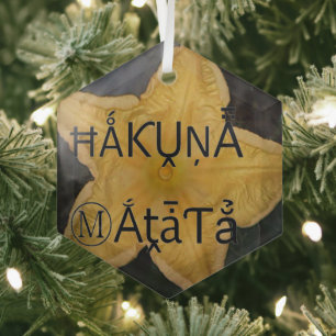 Golden Star Hakuna Matata Art Print Glass Tree Decoration