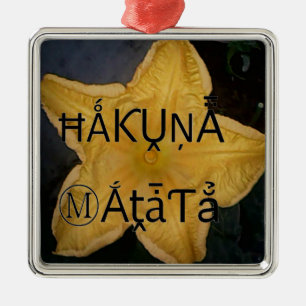 Golden Star Hakuna Matata Art Print Metal Ornament
