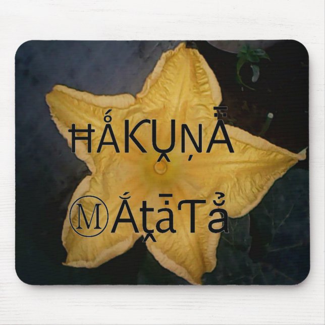 Golden Star Hakuna Matata Art Print Mouse Pad (Front)