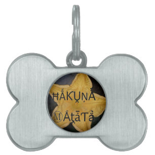 Golden Star Hakuna Matata Art Print Pet ID Tag