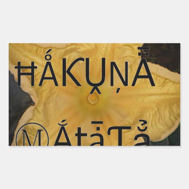 Golden Star Hakuna Matata Art Print Rectangular Sticker (Front)