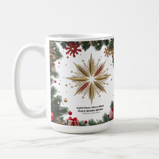Golden Star Joyful Merry Mind Classic Mug 15 oz  (Left)