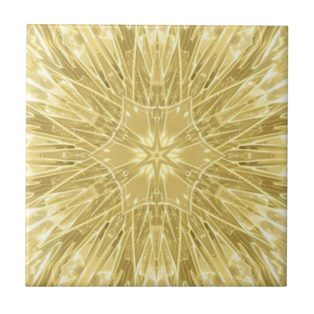 Golden star mosaic geometric design ceramic tile (Front)