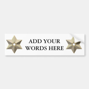 Golden Star of David Bumper Sticker