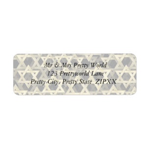 Golden Star Of David Return Address Label