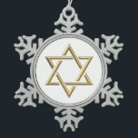 Golden Star of David Snowflake Pewter Christmas Ornament<br><div class="desc">Golden Star of David

Feel free to add your own words and/or pictures to this item via Zazzle's great customisation tools.  This design also available on dozens of other products. Thanks for stopping by! God bless!</div>