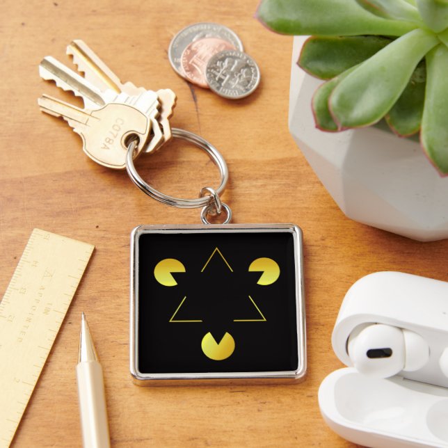 Golden Star Optical illusion Key Ring (Desk)