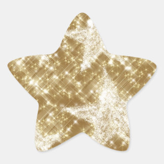 Golden Star Sparkles Christmas Holydays Star Sticker