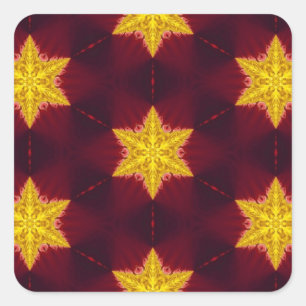 Golden Star Square Sticker
