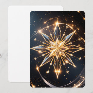 Golden Starburst Holiday Greeting Card