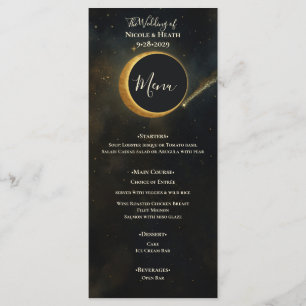 Golden Stardust Eclipse Celestial Wedding  Menu