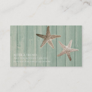 Golden Starfish & Wood Beach Refer a Friend Card