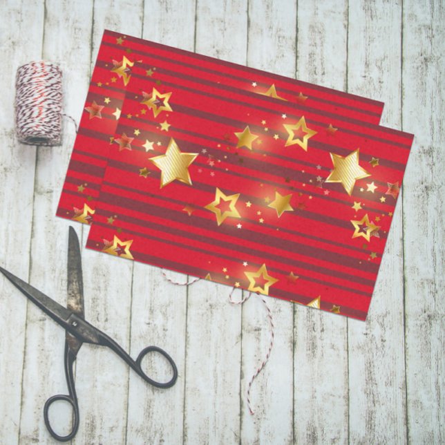 Golden Stars and Stripes Merry Christmas Tissue Paper (Creator Uploaded)