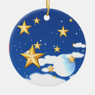Golden Stars- Ceramic Tree Decoration