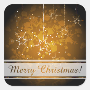 Golden Stars Christmas Sticker