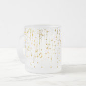 Golden Stars -Custom Your Color- Frosted Glass Coffee Mug (Front Left)