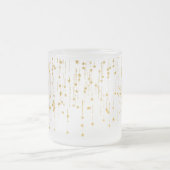 Golden Stars -Custom Your Color- Frosted Glass Coffee Mug (Center)