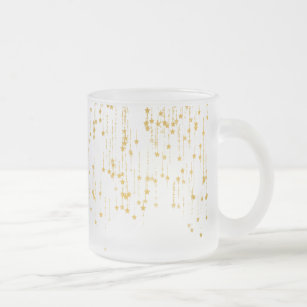 Golden Stars -Custom Your Color- Frosted Glass Coffee Mug