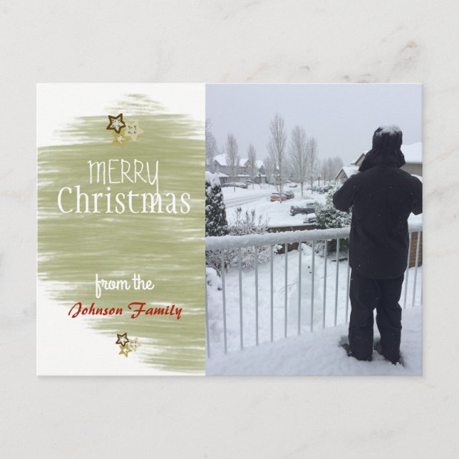 Golden Stars Holiday Photo Card (Front)