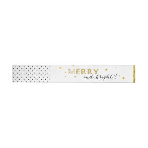 Golden Stars - Merry and Bright Wraparound Labels