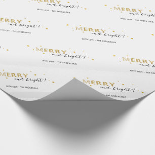 Golden Stars - Merry and Bright Wrapping Paper