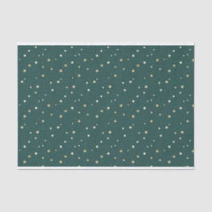 Golden Stars on Green Sky Christmas  Tissue Paper