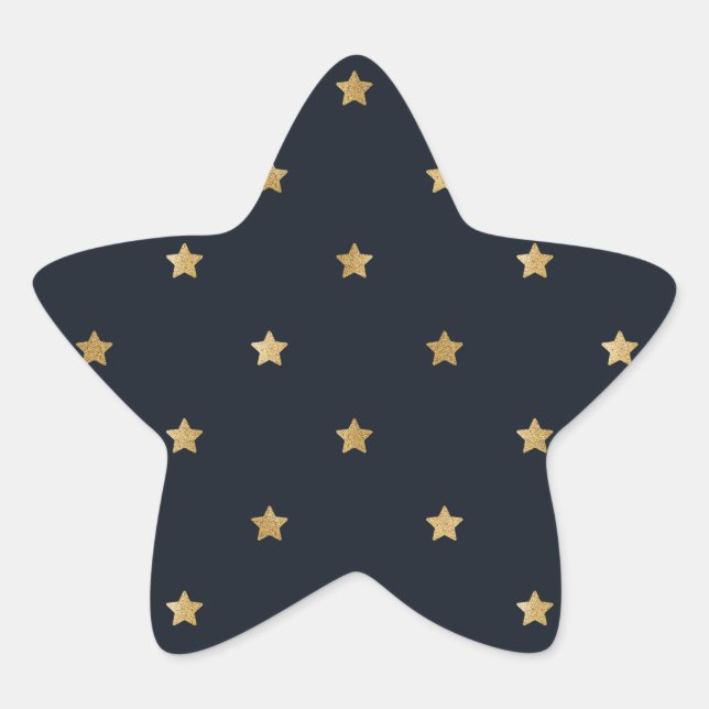 Golden stars on midnight black star sticker (Front)