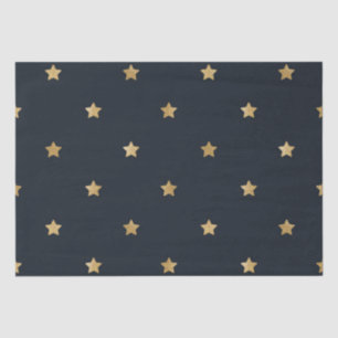 Golden Stars on Midnight Black Tissue Paper