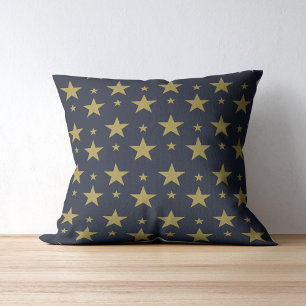 Golden Stars on Navy Blue – Elegant and Timeless Cushion