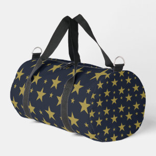 Golden Stars on Navy Blue – Elegant and Timeless Duffle Bag