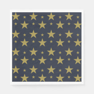 Golden Stars on Navy Blue – Elegant and Timeless Napkin