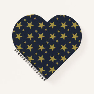 Golden Stars on Navy Blue – Elegant and Timeless Notebook