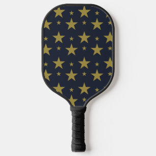 Golden Stars on Navy Blue – Elegant and Timeless Pickleball Paddle
