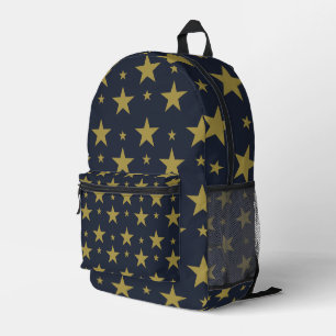 Golden Stars on Navy Blue – Elegant and Timeless Printed Backpack