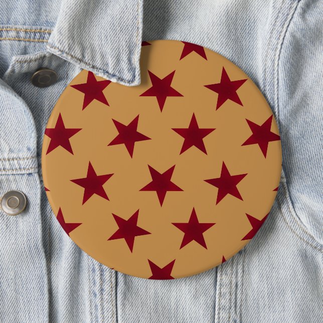 Golden Stars Pattern 13 6 Cm Round Badge (In Situ)