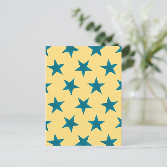 Golden Stars Pattern 18 Postcard (Standing Front)