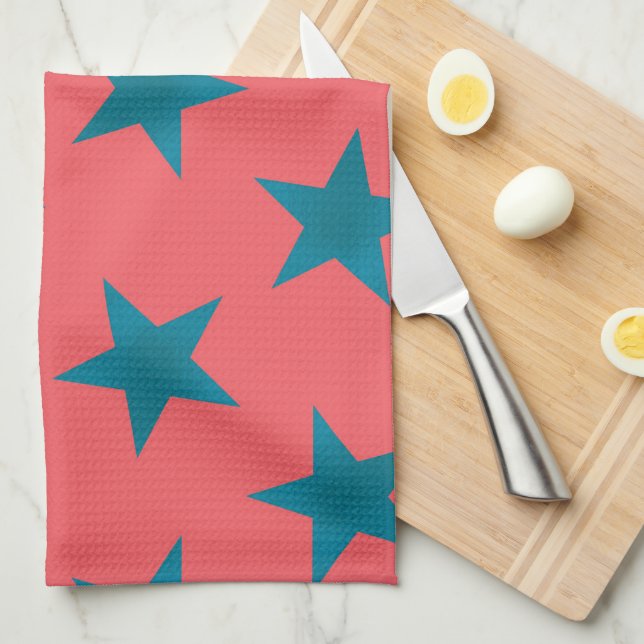 Golden Stars Pattern 19 Tea Towel (Quarter Fold)
