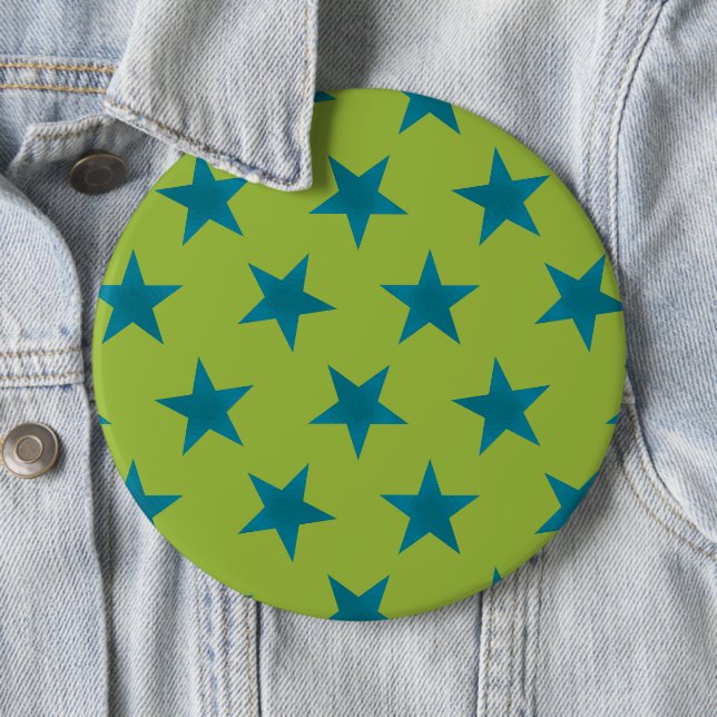 Golden Stars Pattern 20 6 Cm Round Badge (In Situ)