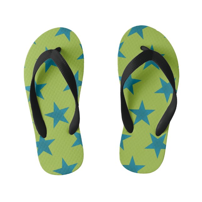 Golden Stars Pattern 20 Kid's Thongs (Footbed)