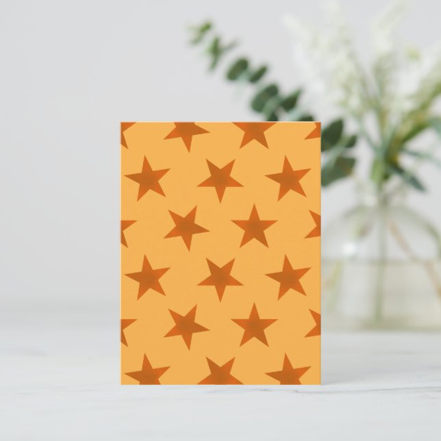 Golden Stars Pattern 2 Postcard (Standing Front)
