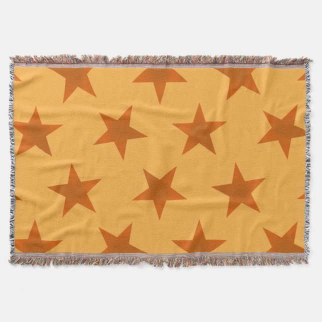 Golden Stars Pattern 2 Throw Blanket (Front)