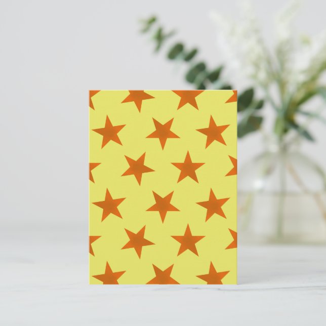 Golden Stars Pattern 4 Postcard (Standing Front)