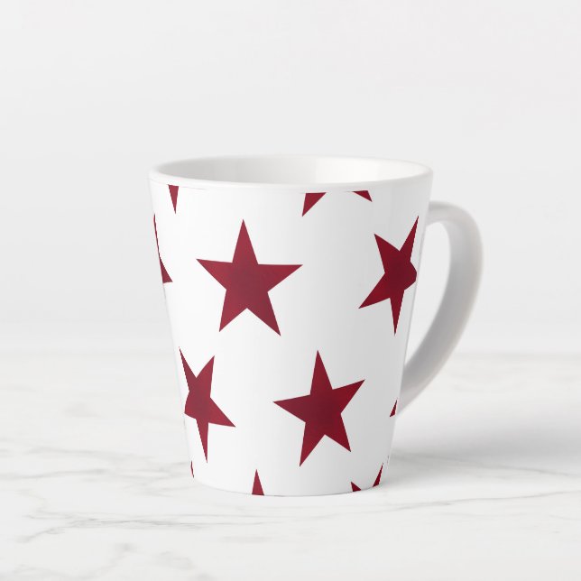 Golden Stars Pattern 7 Latte Mug (Right Angle)