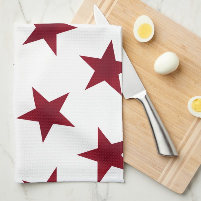 Golden Stars Pattern 7 Tea Towel (Quarter Fold)
