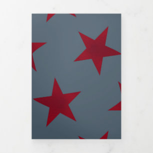 Golden Stars Pattern 9 Tri-Fold Holiday Card