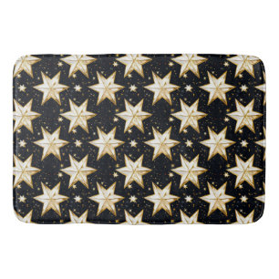 Golden stars pattern bath mat
