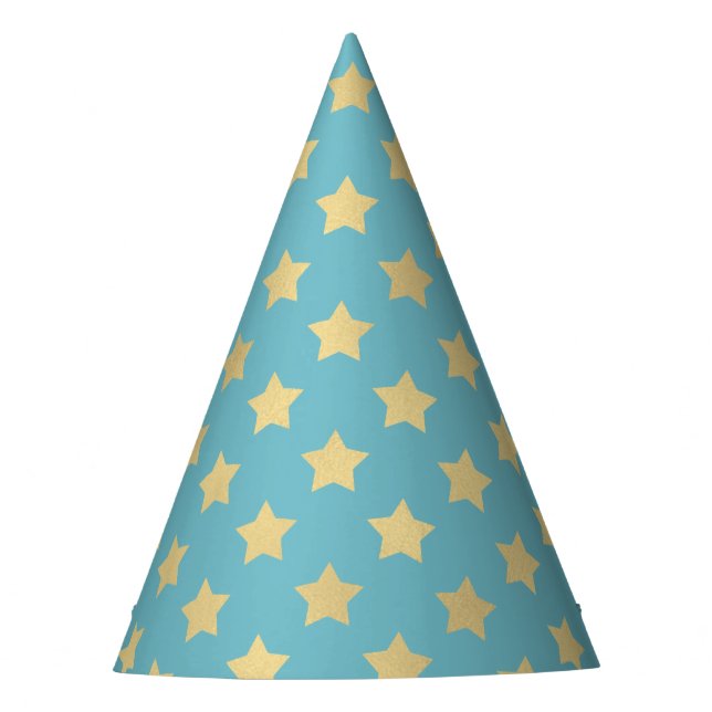 Golden Stars Pattern II Party Hat (Front)