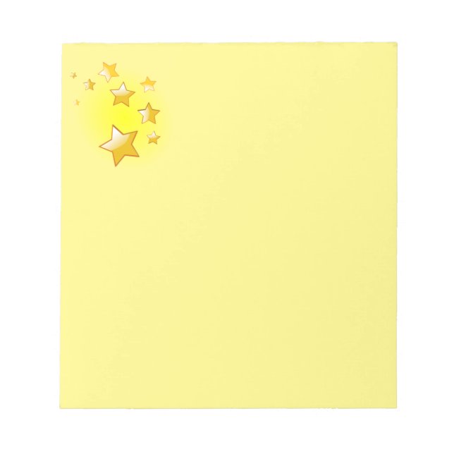 Golden Stars, yellow background, Notepad (Front)