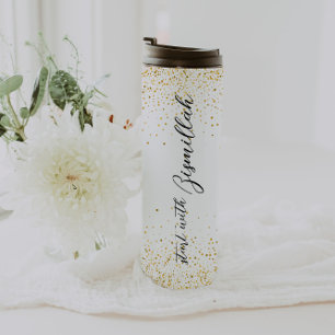 Golden Start with Bismillah End with Alhamdulillah Thermal Tumbler
